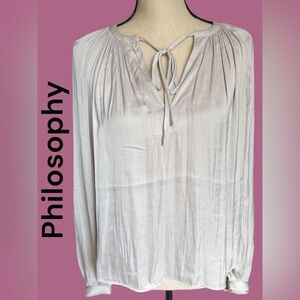 Philosophy-NWT size XS nude/beige silky bohemian blouse! Stunning 😍 New w/tags!!